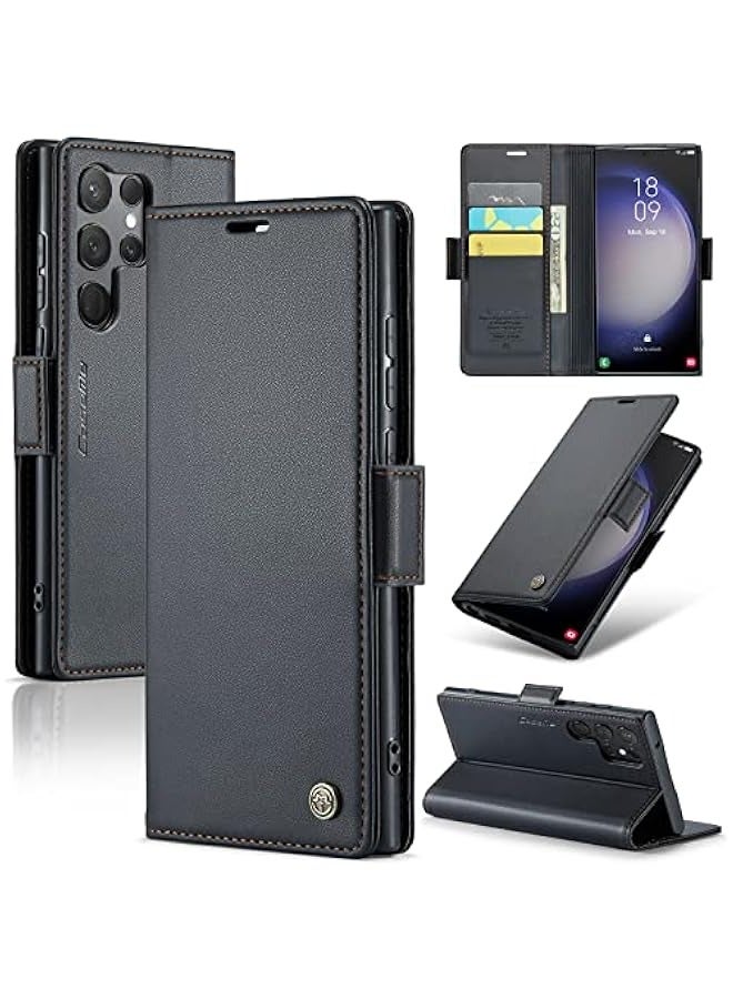 Samsung S23 Ultra Leather Wallet Case with RFID Blocking - Image 1