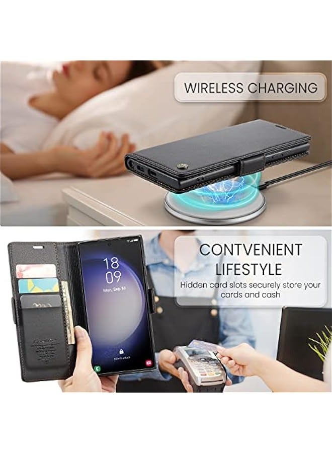 Samsung S23 Ultra Leather Wallet Case with RFID Blocking - Image 3