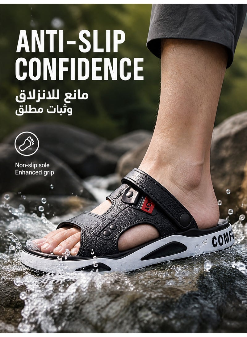 GUOLUOFEI Men's Dual-Wear EVA Sandals, 2.5cm Soft Sole, Adjustable Strap, Non-Slip, Comfortable for Driving, Beach & Outdoor Use - Image 3
