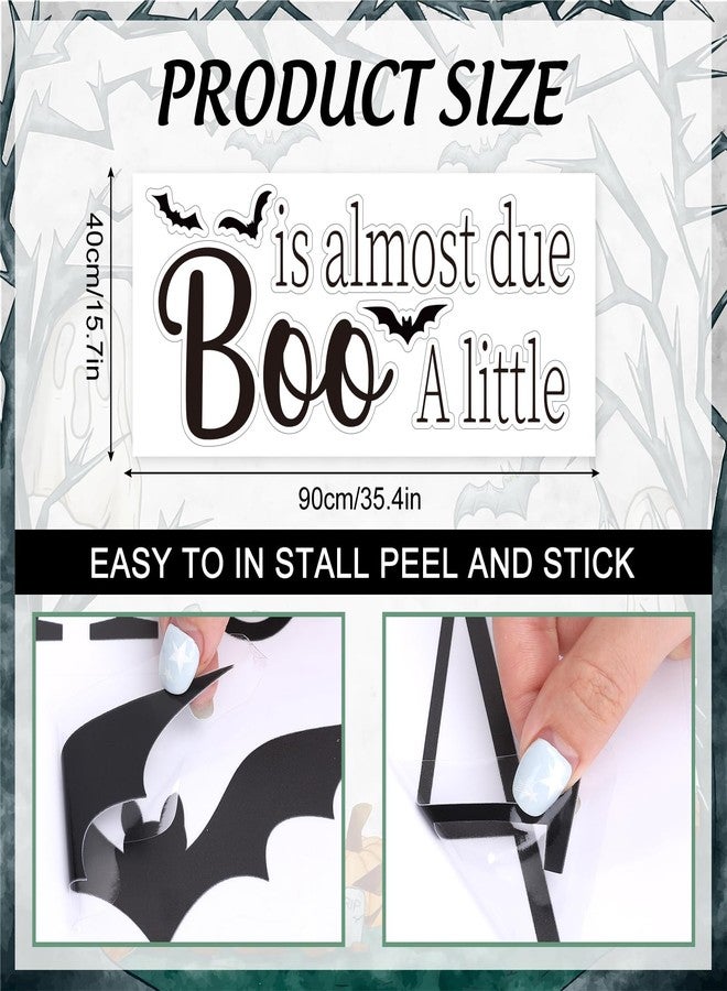 وولاين ملصق Whaline A Little Boo Is Almost Due لخلفية الكشف عن جنس المولود في الهالوين، ملصقات حفلات، لافتة ترحيب مخيفة، ملصق قوس البالونات، عيد ميلاد، حفل استقبال الطفل - Image 2