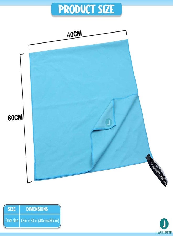 LAFILLETTE Quick Dry Lightweight Towel Suitable for Trip, Beach, Shower, Backpacking, Pool (Light Blue) - Image 2