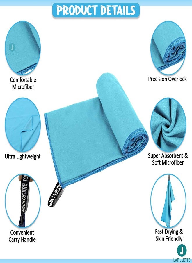 LAFILLETTE Quick Dry Lightweight Towel Suitable for Trip, Beach, Shower, Backpacking, Pool (Light Blue) - Image 3