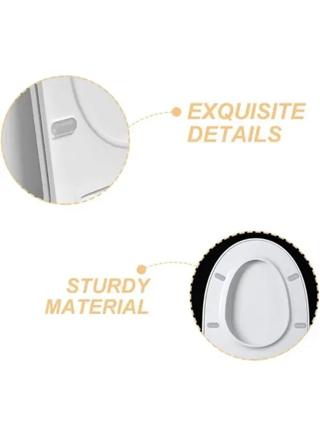White Heavy Duty Toilet Seat Bumper Noise Reducer Quiet Closing Durable Bathroom Accessory - Image 3