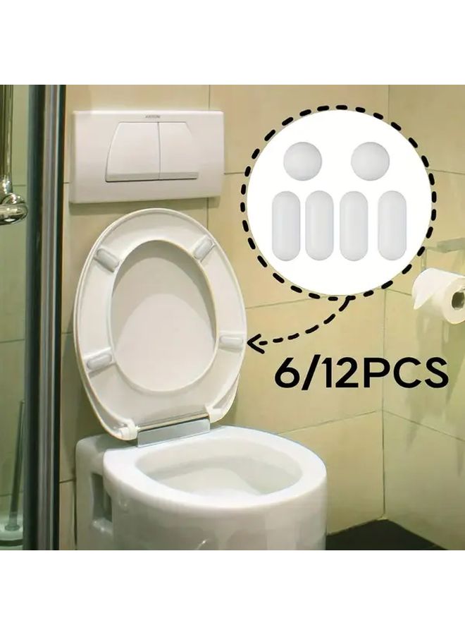 White Heavy Duty Toilet Seat Bumper Noise Reducer Quiet Closing Durable Bathroom Accessory - Image 1