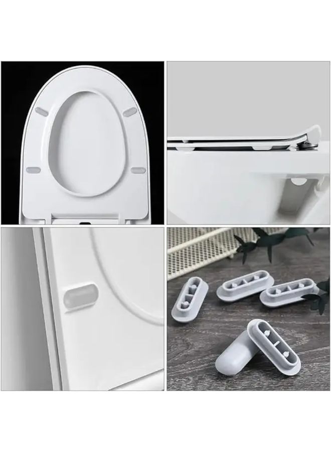White Heavy Duty Toilet Seat Bumper Noise Reducer Quiet Closing Durable Bathroom Accessory - Image 5