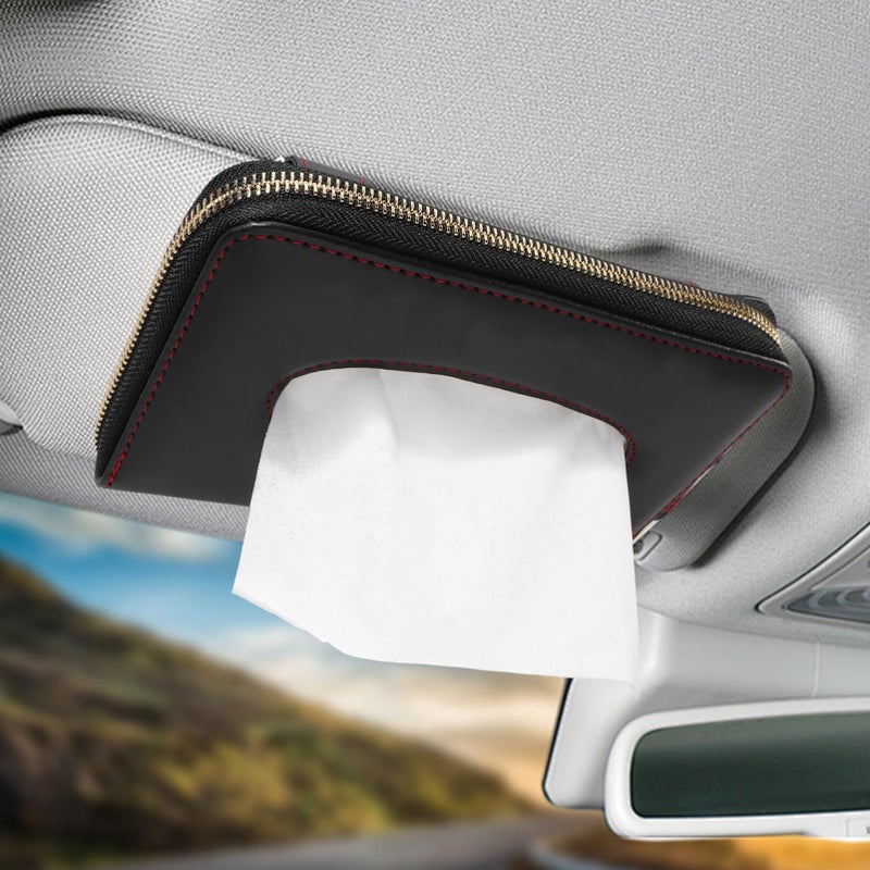 Car Visor Tissue Holder Black Hanging Napkin Dispenser for Vehicle Convenient Clip Attachment - Image 5