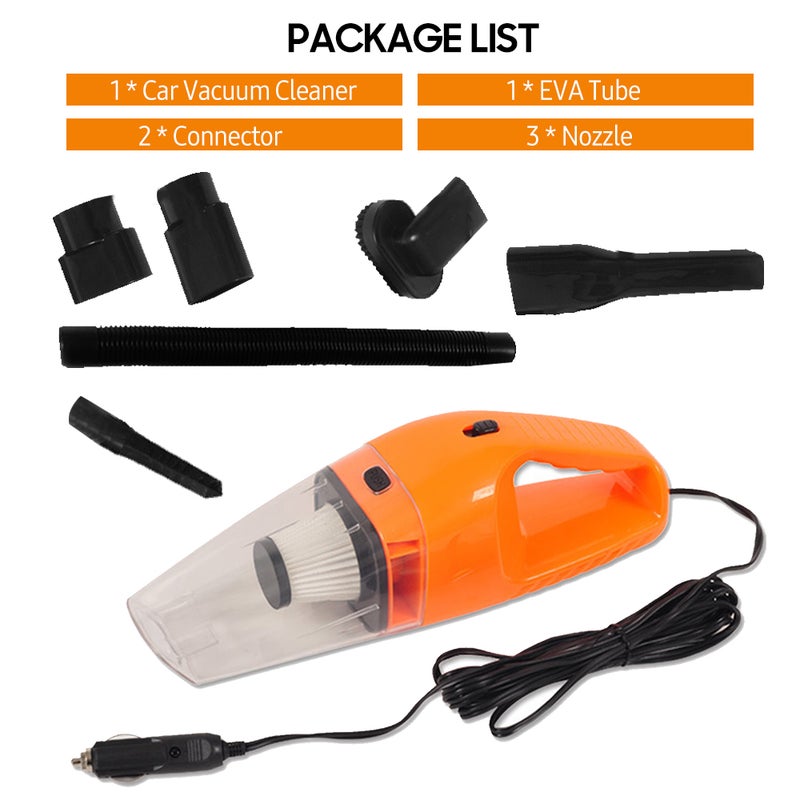 12V 120W Car Vacuum Cleaner Built-in HEPA Filter High Power Mini Handheld Vacuum with 3 Attachments 16 Ft Cord Well-equipped Car Cleaning Kit - Image 3