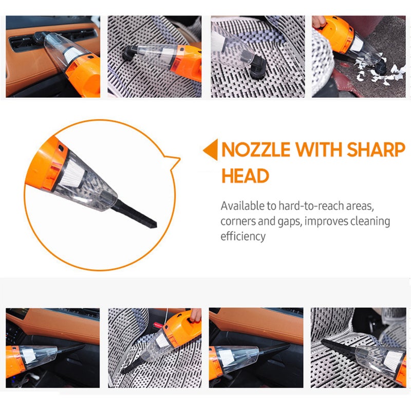 12V 120W Car Vacuum Cleaner Built-in HEPA Filter High Power Mini Handheld Vacuum with 3 Attachments 16 Ft Cord Well-equipped Car Cleaning Kit - Image 2