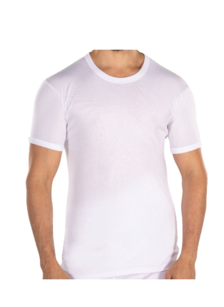 DROSH V Men’s White Basic Inner T Shirt – Lightweight Breathable Cotton Undershirt - Image 1