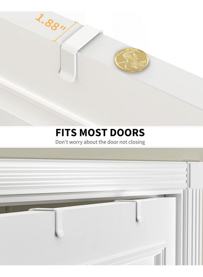 Moforoco White 6-Tier Over Door Pantry Organizer, Pantry Organization Storage, Door Metal Hanging Spice Rack Basket Shelves, Home Kitchen Apartment Essentials, Laundry Room Bathroom Organization - Image 3