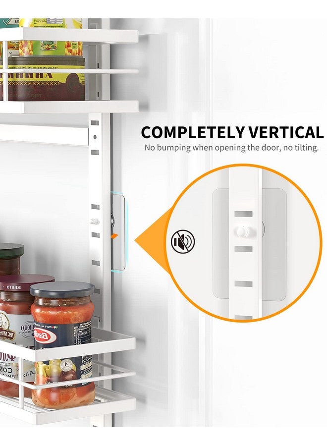 Moforoco White 6-Tier Over Door Pantry Organizer, Pantry Organization Storage, Door Metal Hanging Spice Rack Basket Shelves, Home Kitchen Apartment Essentials, Laundry Room Bathroom Organization - Image 4