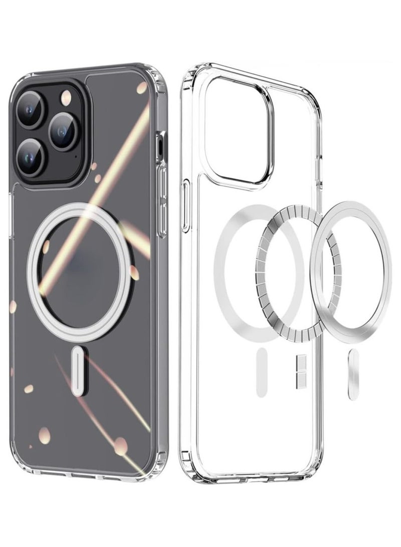 iPhone 15/15 plus/15 pro/15 pro max Case Transparent Hard PC Four Corners Shockproof Case for iPhone 15/15 plus/15 pro/15 pro max Magnetic Compatible with Magsafe Matte Cover  - Image 1