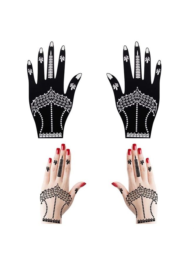 Kotbs 18 Sheets Temporary Tattoo Stencils, Indian Arabian Henna Tattoo Stencils, Glitter Airbrush Tattoo Stencils Tattoo Stickers for Women Boys Girls Hand Body Art - Image 2