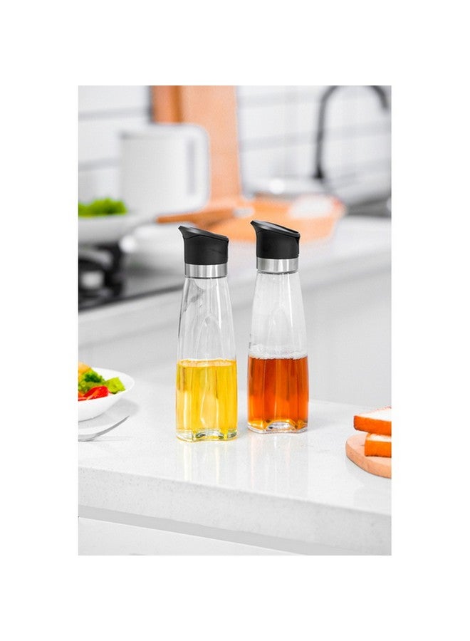 Elemental Kitchen Integrated Filter Oil and Vinegar Bottle Clear and Black 500 ml 8966200101 - Image 2