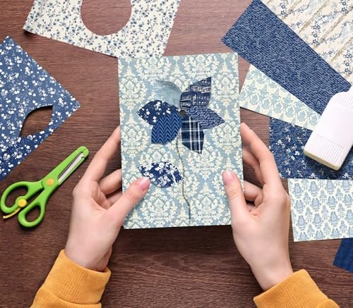 EAMOTOL 6 Inch Blue Floral Aesthetic Scrapbooking Paper Pad - 24 Sheets Double Sided Patterns for Background Photos Junk Journal Card Making Origami DIY Crafts Gifts Wrapping Material - Image 5