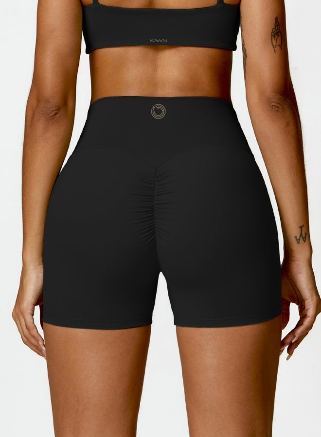 KAWN.YOGA Womens High Waist Contour Seamless Workout Sport Yoga Shorts Tummy Control  - Image 2