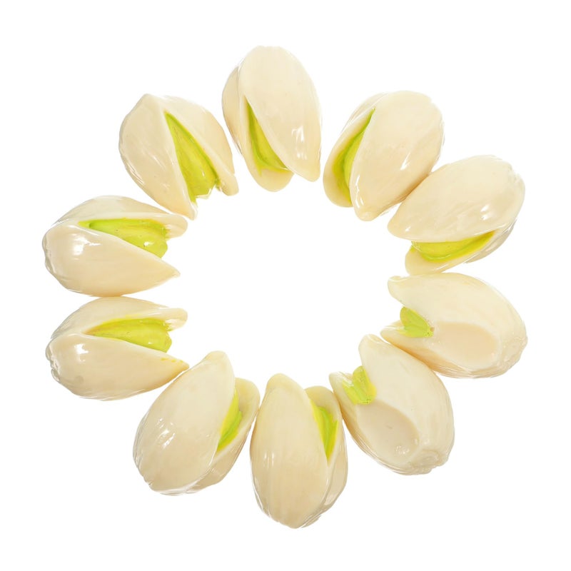 Realistic Artificial Pistachio Nuts 10 Pieces for Pretend Play Home Decor Crafts - Image 2