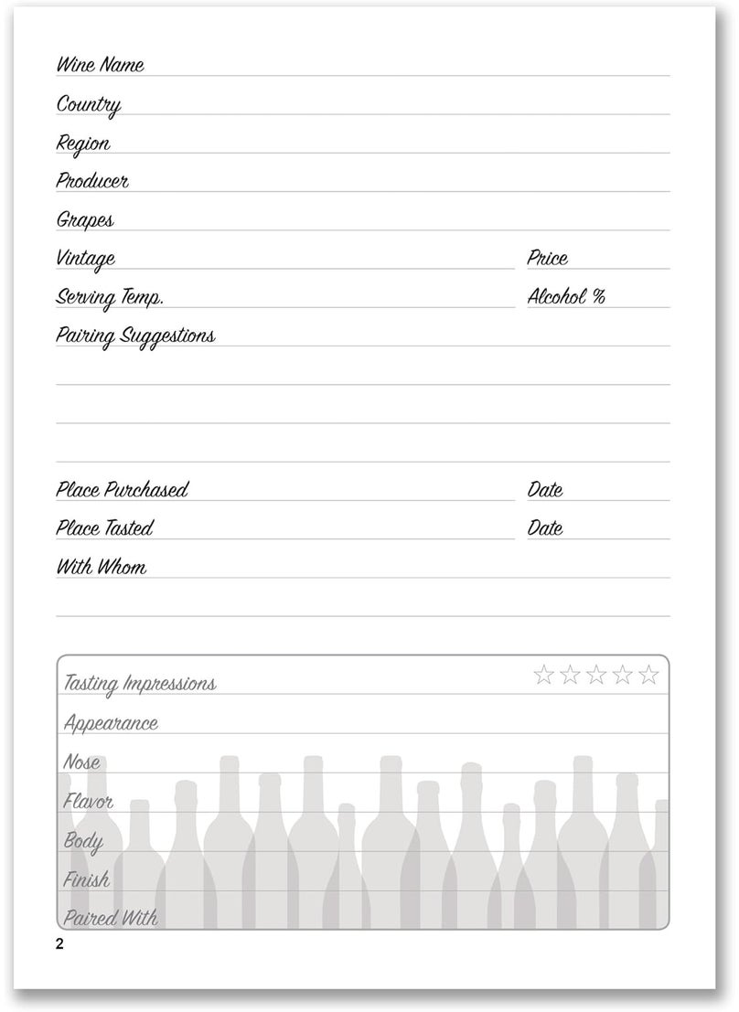 BookFactory BookFactory Wine JournalWine Log BookWine Collectors DiaryWine Tasting Notebook  WireO with Full Color Cover  120 Pages 5 x 7 JOU12057CWAWineJournal  - Image 3