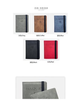 Showday Passport Wallets Travel Holder Set, Honeymoon travel Luggage Tags,Slim Passport Case Covers for Wedding Bridal Shower Gift Mr and Mrs Luggage Tags Couples Passport Holder Set (Red)  - Image 3