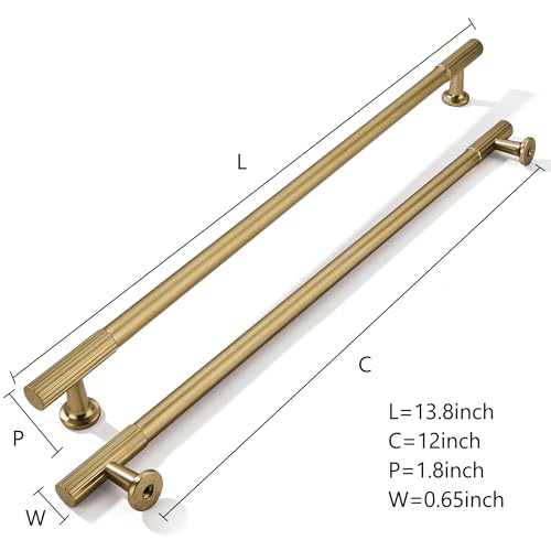 khtumeware Appliance Pull 12 Inch Hole Center 1 Pack Champagne Bronze Cabinet Pulls Heavy Duty Solid Satin Brass Kitchen Drawer Handles Cabinet Hardware for Cupboard Drawer Handles Dresser Pulls - Image 3