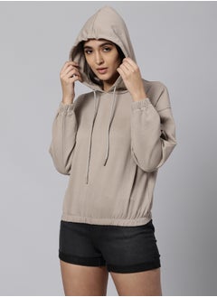 HIGH STAR Women Beige Sweatshirts 