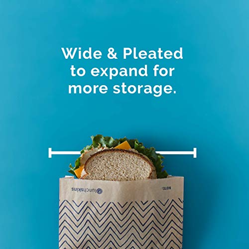 Lunchskins Compostable XL Sandwich Bags – 50 Count | Chevron Design | Eco-Friendly Food Storage Bags Made from Unbleached Kraft Paper with Recyclable Resealable Stickers - Image 5