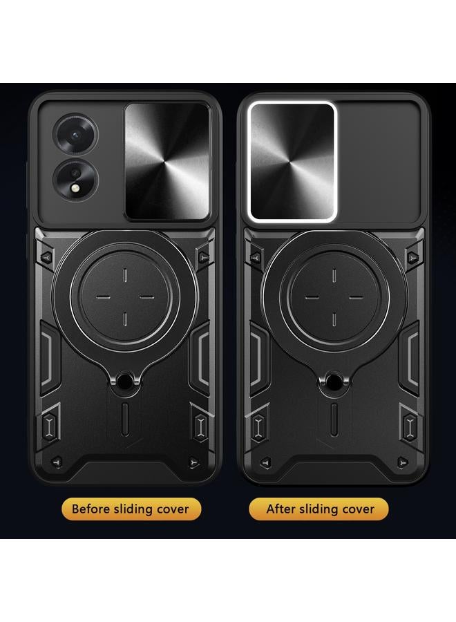 S-TOP Case For OPPO A38 4G Global CD Texture Sliding Camshield Magnetic Holder Phone Case - Image 4