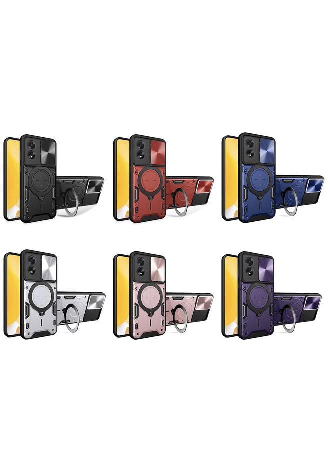 S-TOP Case For OPPO A38 4G Global CD Texture Sliding Camshield Magnetic Holder Phone Case - Image 2