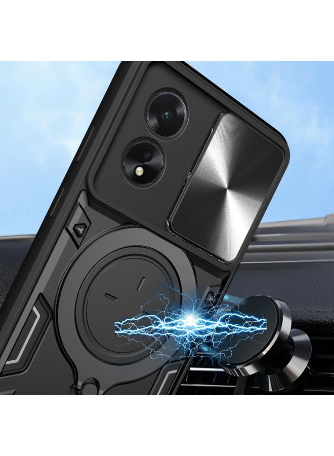S-TOP Case For OPPO A38 4G Global CD Texture Sliding Camshield Magnetic Holder Phone Case - Image 5