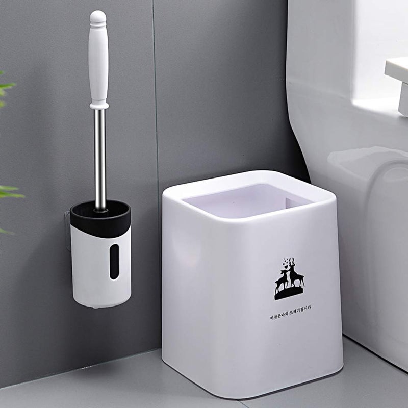 Envop Envop Wall Mounted Washroom Toilet Brush Plastic Holder Stand with Cleaning Tools