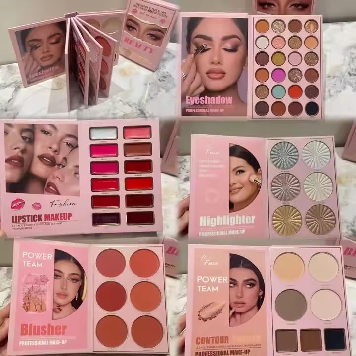 SKINPLUS Multipurpose 5 in 1 makeup book Eyeshadow  FACE  LIPS MULTI  COLOR MAKEUP PALETTE All in one makeup book palette Beauty eyes all in one - Image 1