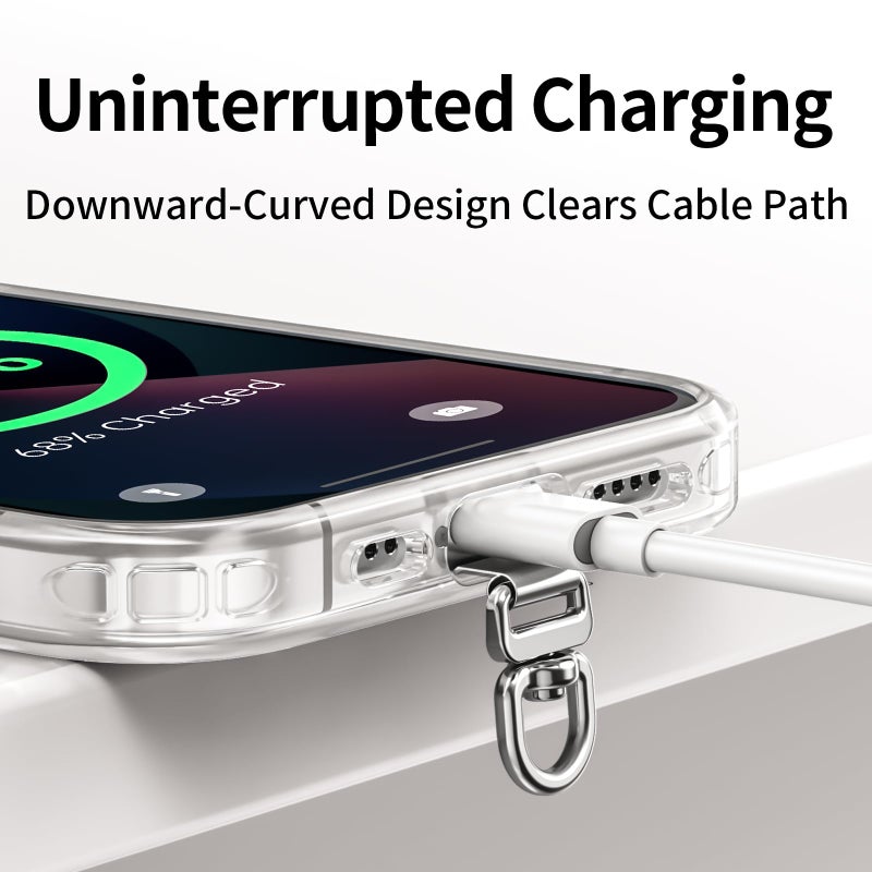 saxsion Phone Tether Tab & Lanyard Tab, 360Â° Swivel Clip - Ultra Thin Stainless Steel Universal Patch for All Phone Cases, No Block Charging (Champagne Gold*2) - Image 5