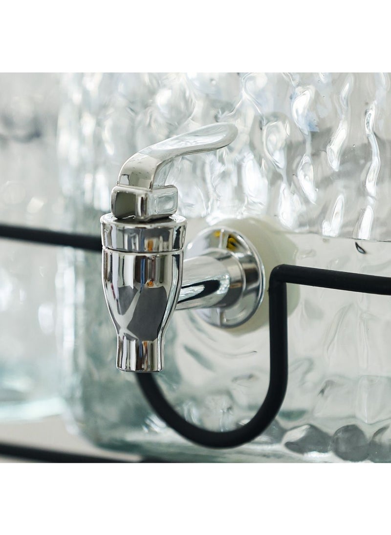 DANUBE HOME - Aresha 3-Piece Glass Beverage Dispenser with rack,2x5.7L - Image 1