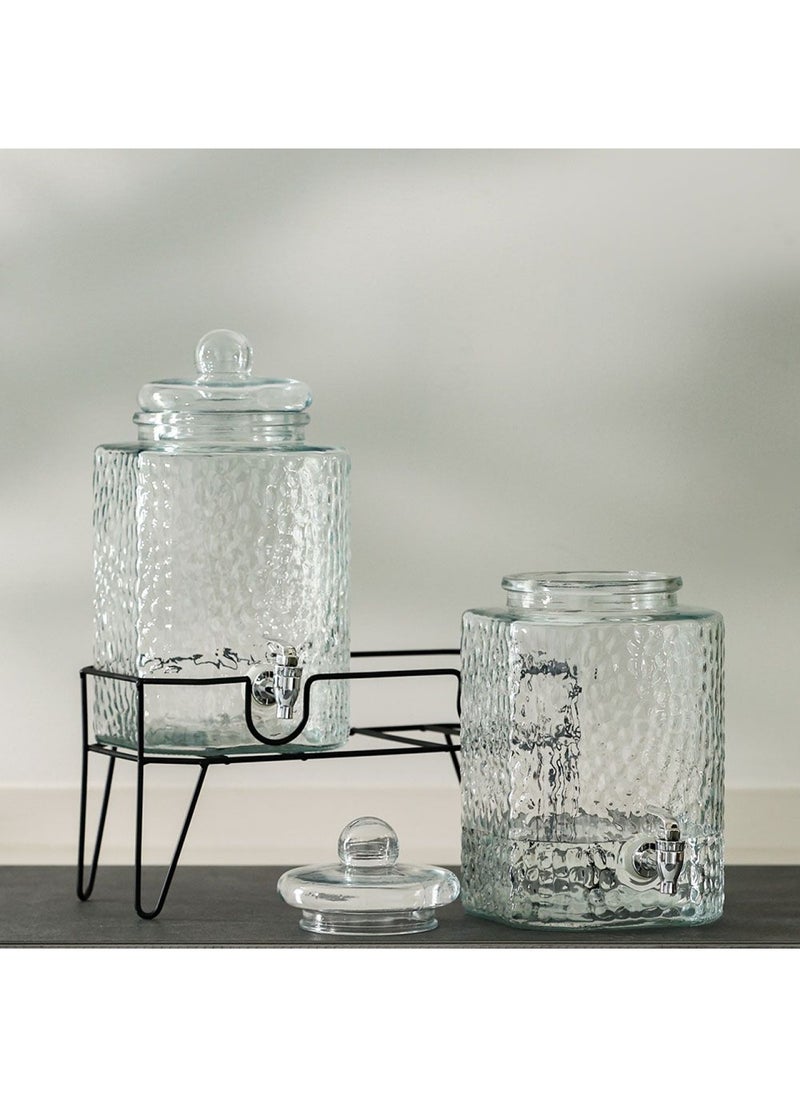 DANUBE HOME - Aresha 3-Piece Glass Beverage Dispenser with rack,2x5.7L - Image 1