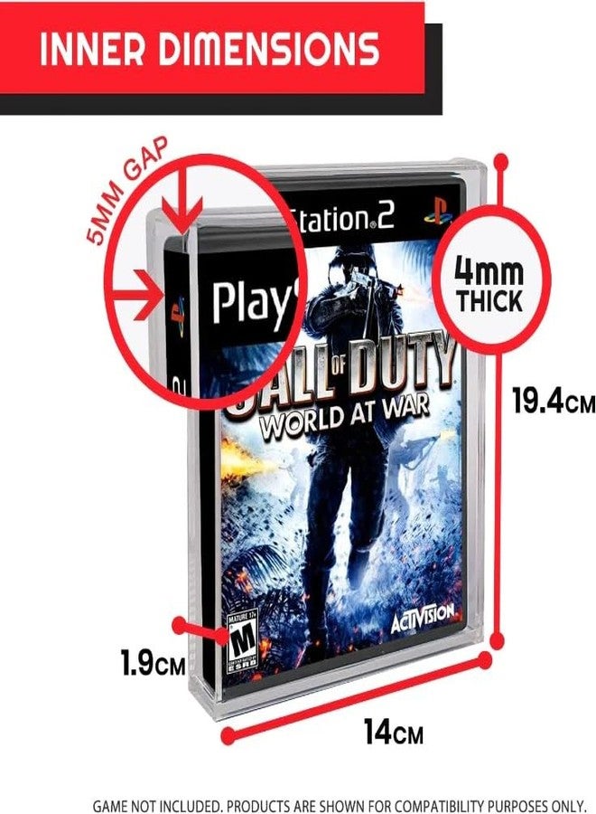 ايفورترو علبة عرض أكريليك من إيفوريترو مصممة لألعاب DVD (Wii/GameCube/PS2/Xbox/Xbox360) - غطاء حماية شفاف لعلب الألعاب مع حماية من الأشعة فوق البنفسجية - غطاء واقٍ سميك 4 مم لألعاب الفيديو القديمة (عبوة من قطعتين) - Image 3