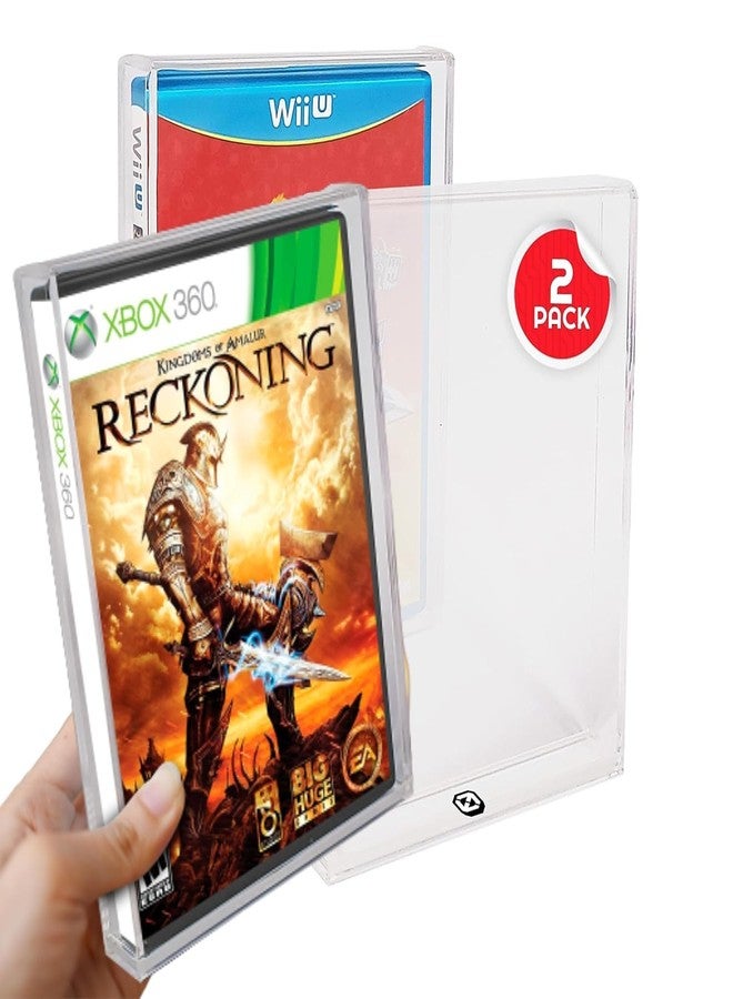 ايفورترو علبة عرض أكريليك من إيفوريترو مصممة لألعاب DVD (Wii/GameCube/PS2/Xbox/Xbox360) - غطاء حماية شفاف لعلب الألعاب مع حماية من الأشعة فوق البنفسجية - غطاء واقٍ سميك 4 مم لألعاب الفيديو القديمة (عبوة من قطعتين) - Image 1