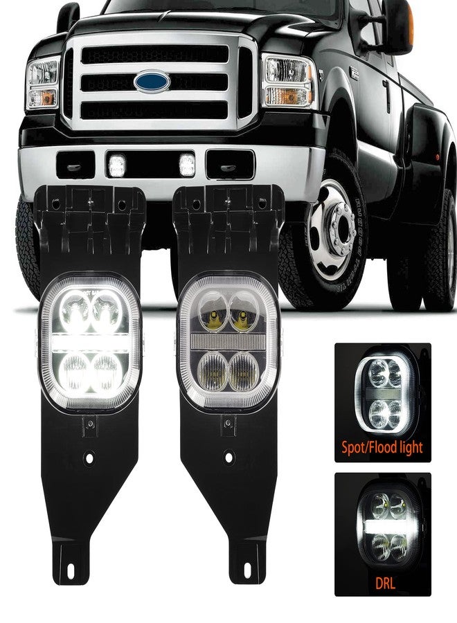 DRFG LED Fog Light with Daytime Running Lights - Fog Light Assembly for Ford F250 F350 F450 F550 Super Duty 2005 2006 2007 Driving Fog Lamps Plug & Play 2pcs - Image 1