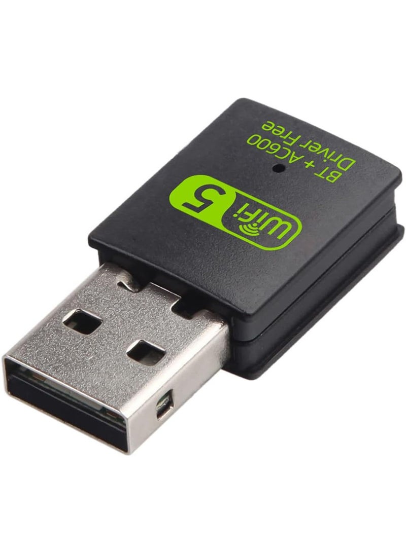 USB WiFi Bluetooth Adapter, 600Mbps Dual Band 2.4/5Ghz Wireless Network External Receiver, Mini WiFi Dongle for PC/Laptop/Desktop  - Image 3
