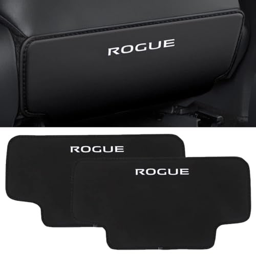 XITER with Rogue Logo 2Pcs Leather Car Seat Back Protectors Kids Kick Mats Waterproof Backseat Covers for Nissan Rogue 20142026 Interior AccessoriesBlack - Image 1
