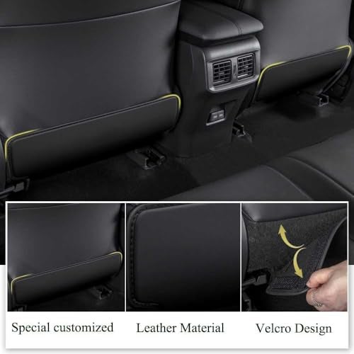 XITER with Rogue Logo 2Pcs Leather Car Seat Back Protectors Kids Kick Mats Waterproof Backseat Covers for Nissan Rogue 20142026 Interior AccessoriesBlack - Image 3