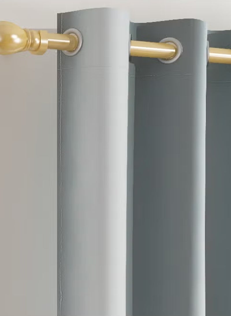 Toshionics Polyester Window Curtains Set of 2 for Home Bedroom Living Room T113566 | Solid Plain Long Curtains for Windows | Faux Silk Fabric | 140x220 cm | Light Blue - Image 4