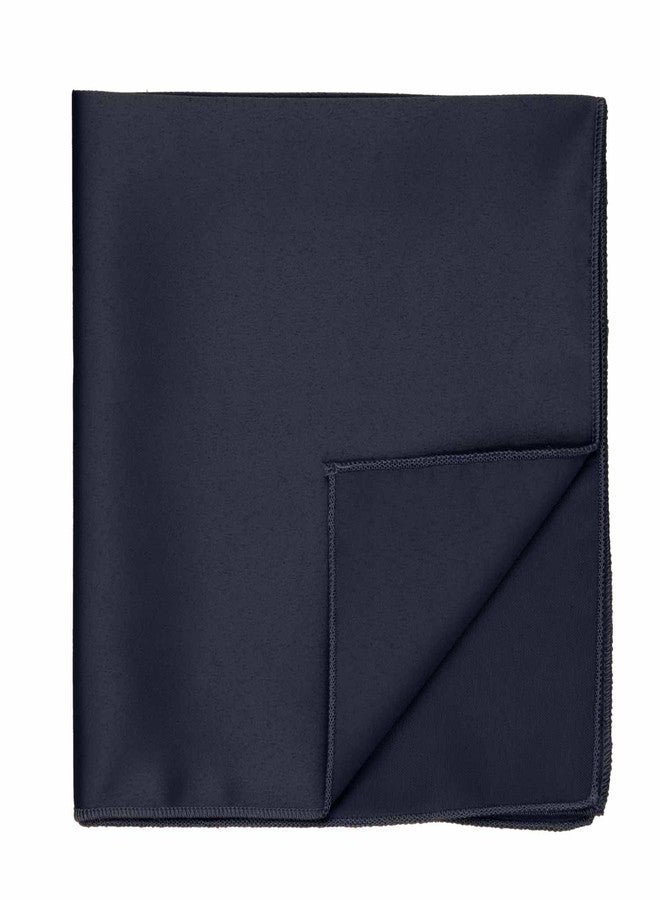 tiemart Dark Navy Blue Solid Color Pocket Square - Image 4