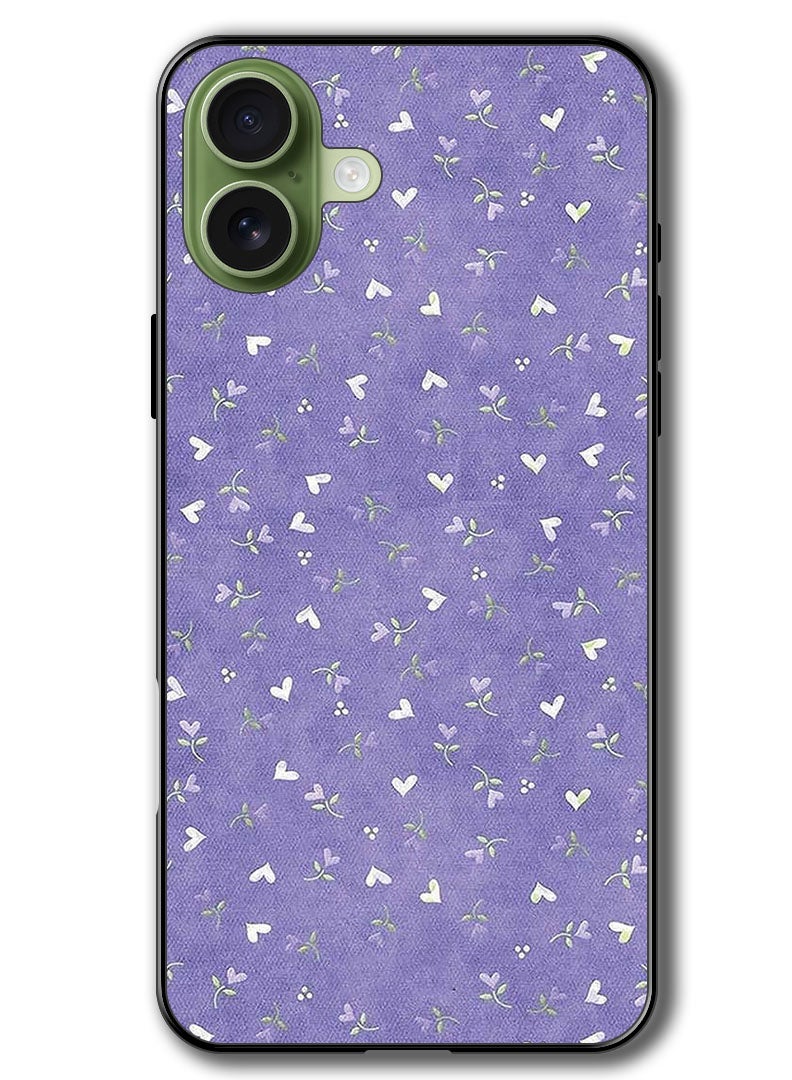Theodor Case Compatible with Apple iPhone 17 6.3 Inch Protection Shockproof Bumper Cover Hearts Purple Background - Image 1