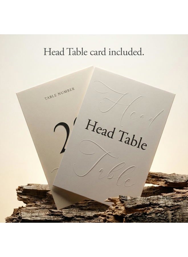 Siko Wedding Table Numbers 1-20 - Double Sided with Embossed Details - 4x6 inches, Self-Standing Paper Table Numbers for Wedding Reception - Image 5