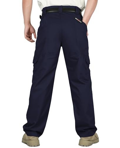 BOCOMAL Men's FR Cargo Pants Flame Resistant Pants Midweight 7.5oz Navy (7 Pockets) Multi-Pockets FR Pants - Image 4