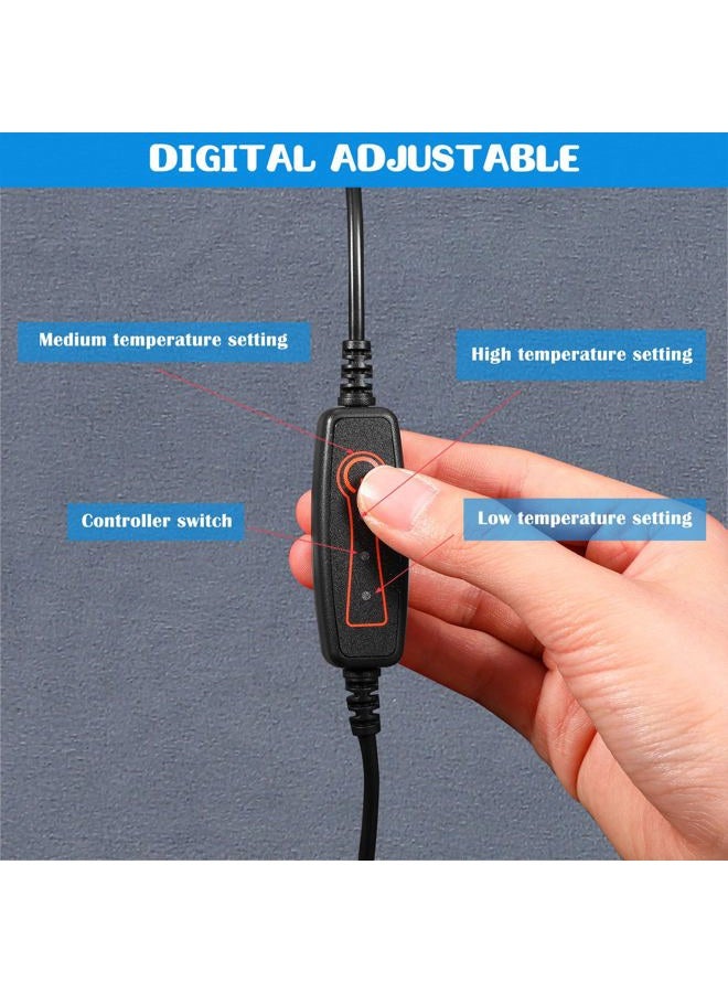 Glooglitter Electric Heated Blanket 50"x60" Heating Throw Electric 5v USB Powered with Timer and Temperature Controller for Car Winter Travel Home Office Camping(Gray and White,Solid Color) - Image 5