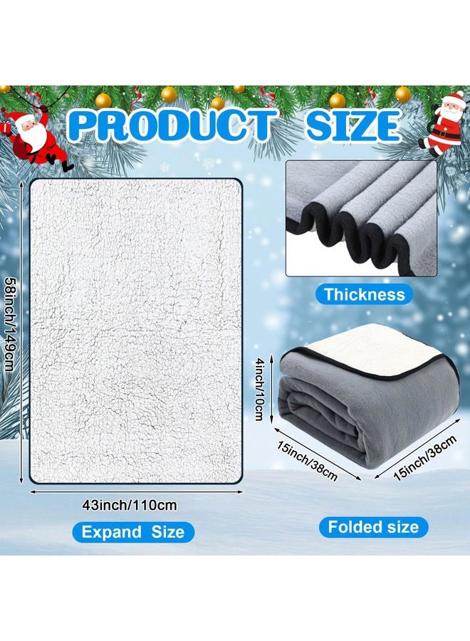 Glooglitter Electric Heated Blanket 50"x60" Heating Throw Electric 5v USB Powered with Timer and Temperature Controller for Car Winter Travel Home Office Camping(Gray and White,Solid Color) - Image 2