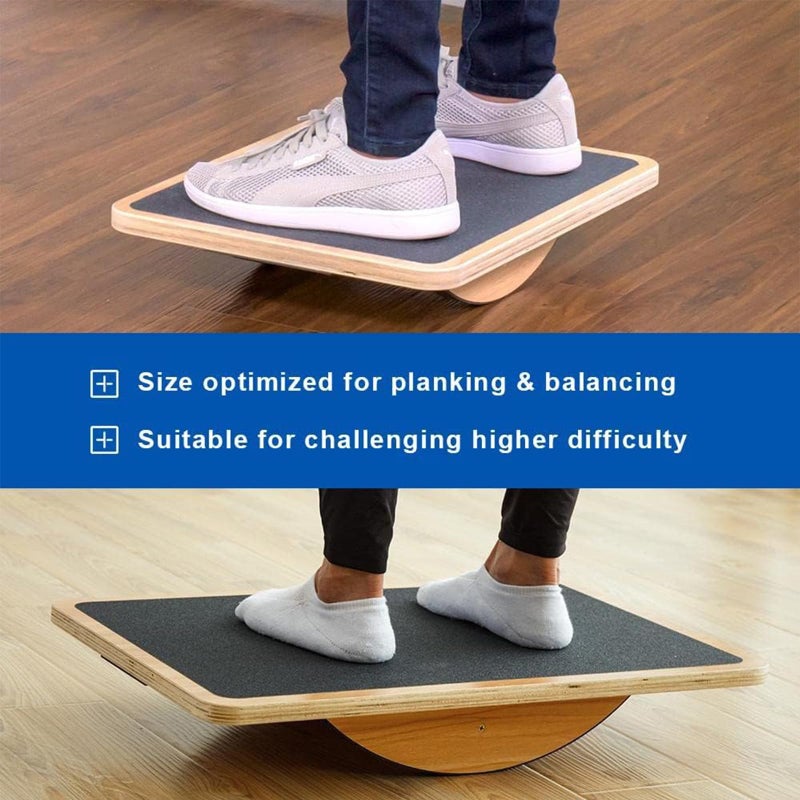 StrongTek Professional Wooden Balance Board, Rocker Board, Wood Standing Desk Accessory, Balancing Board for Under Desk, Anti Slip Roller, Core Strength, Stability, Office Wobble Boards - Image 5