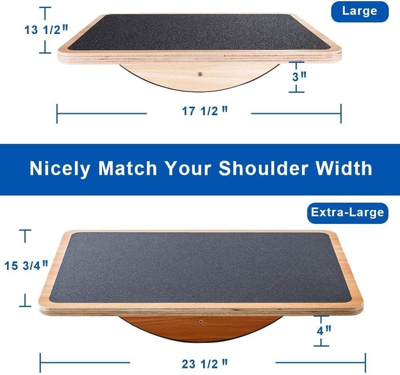 StrongTek Professional Wooden Balance Board, Rocker Board, Wood Standing Desk Accessory, Balancing Board for Under Desk, Anti Slip Roller, Core Strength, Stability, Office Wobble Boards - Image 4