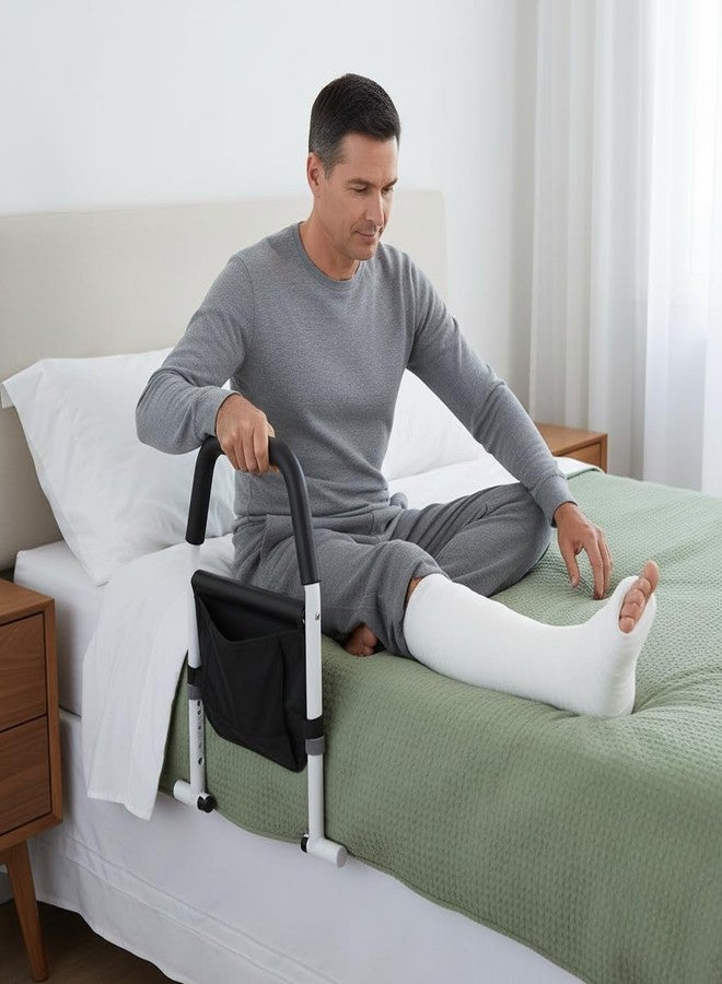 VALAJOGI Bed Assist Rail for Elderly Adults, Bedside Safety Support Handle, Senior Bed Grab Bar, Anti Slip Assist Medical Patient Mobility Support Rail for Easy Standing & Sitting Hospital Style - Image 3